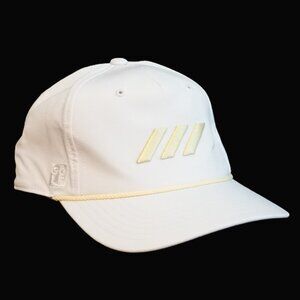 Adidas White Hat Snapback with Pale Yellow Rope and Logo OSFW
